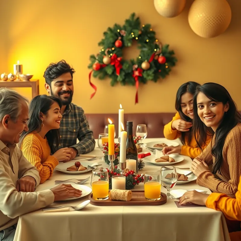Reunión familiar en Navidad.