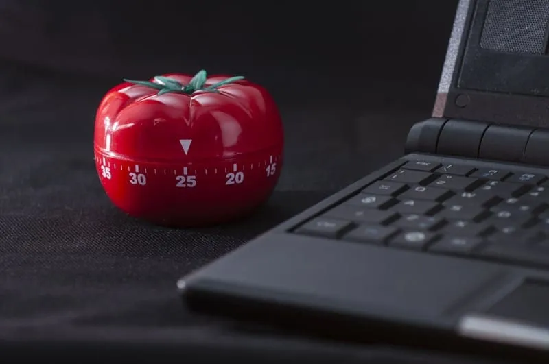 El reloj pomodoro está listo para funcionar.