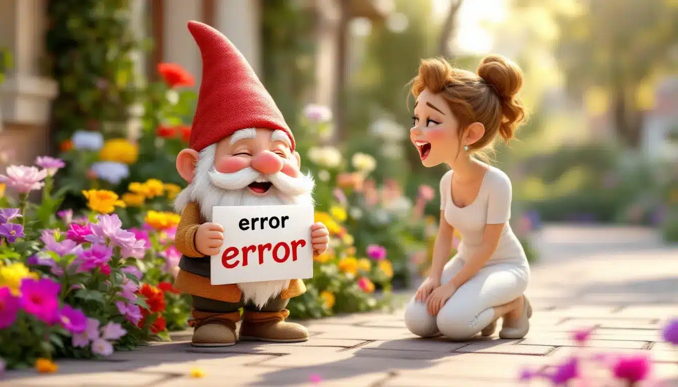 mujer se ríe de un error
