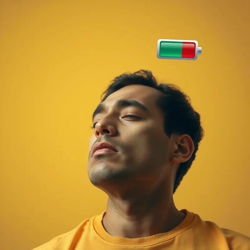 Un hombre con apariencia de cansado y desmotivado.