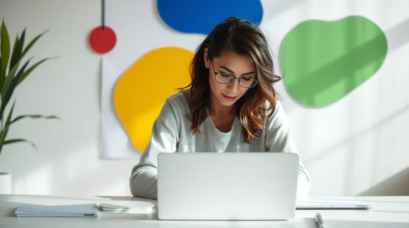 Mujer intenta concentrarse en la oficina.